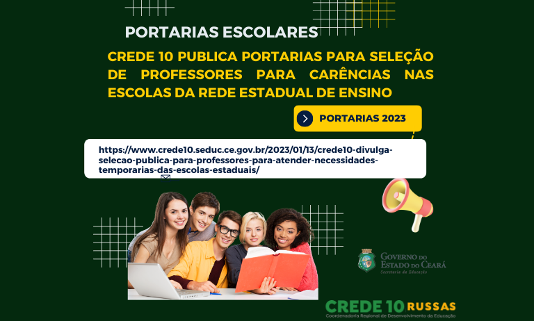 Crede10 divulga Seleção Pública para professores para atender necessidades temporárias das Escolas Estaduais